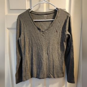 Gray Tommy Hilfiger Long Sleeve Top Med